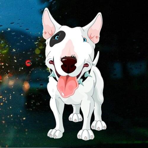 Personality Car Stickers Creative English Bull Terrier Pit Bull Motorcycle Decals Waterproof Sunscreen Decal PVC 20cm X 10cm