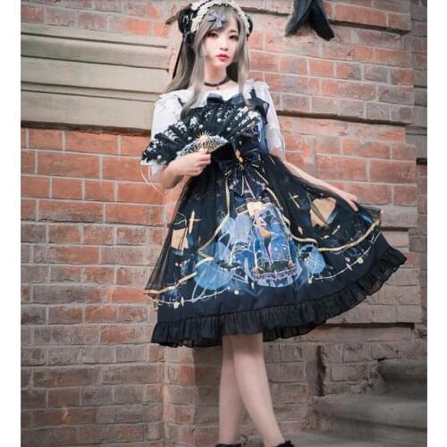 High-end fashion retro design Lolita JSK Gothic style dress retro court dress Cos Lolita Tea Party Princess Dress Party Vestidos
