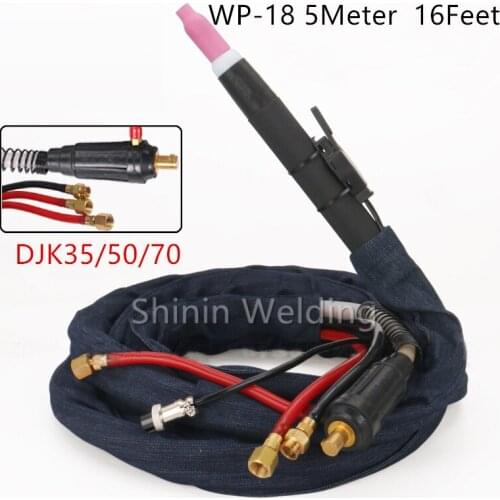 WP-18P straight shank water-cooled argon arc welding torch DKJ-35-50 welding wire gun handle for quick plug-in CNC welding 5M