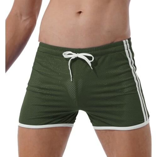 Plus Size Beach Shorts Men Summer Slim Hollow Out Quick-Drying Drawstring Elastic Waistband Swim Trunks Fitness Sports Shorts