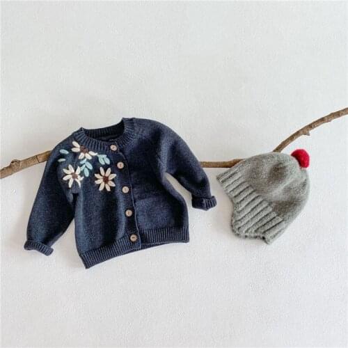 Baby Sweaters Newborn Baby Girls Cardigan Coat Cotton Embroidery Flower Toddler Cardigan Sweater For Girl Kids Boys Sweaters