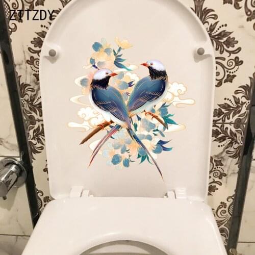 ZTTZDY 23CM×26.3CM Magpie Cartoon Bedroom Wall Stickers Home Accessories WC Toilet Decor T2-0762