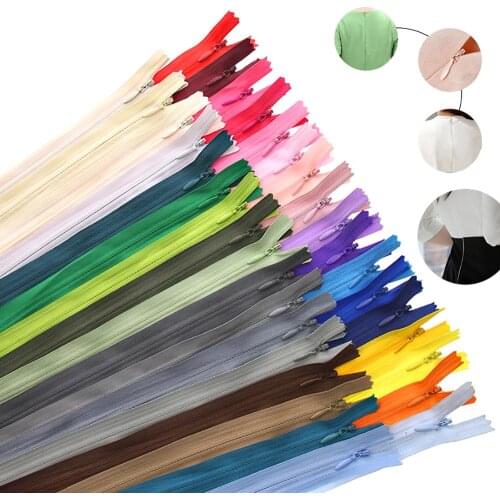 10Pcs/Pack 35cm 3# Colorful High Quality Invisible Zipper Nylon Coil Zipper For DIY Handcraft Cloth Sewing Accessories Wholesale