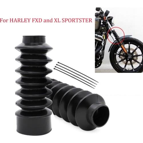 2Pcs 39mm Motorcycle Dust Covers Rubber Fork Front Gaiters Gators Boot Shock Absorber for Harley Sportster XL883 XL1200 Parts