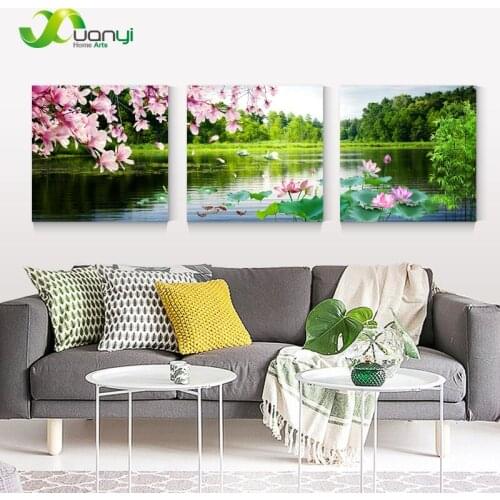 3 Panel Modern Beautiful Flower Painting Picture Cuadros Landscape Painting Canvas Art Home Decor For Living Room No Frame PR202