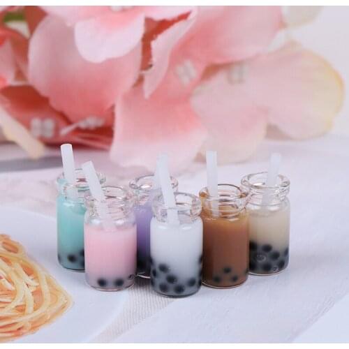 Wholesale 3Pcs/Lot 1:12 Doll House Miniature Tea With Milk Cups Food Drink Beverage Toy Decoration