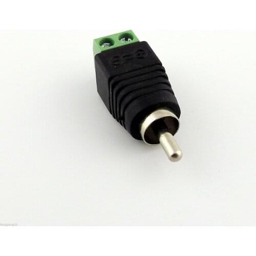 5pcs Phono RCA Male Plug TO AV Screw Terminal Plug Connector CCTV Video AV Balun