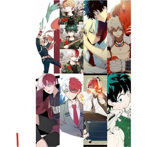 8pcs My Hero Academia Anime Bookmarks Waterproof Transparent PVC Plastic Bookmark Beautiful Book Marks Gift