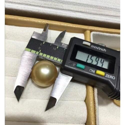 Free shipping Noble jewelry 16MM NATURAL SOUTH SEA GOLD ROUUND PEARL