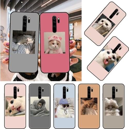 Phone Case For Xiaomi Redmi Note 8 8T 7 7A 9 9A 9S 8A 4 5 6 Pro Black Cover Back Trend Waterproof 3D Bumper Pink With Cute Cat
