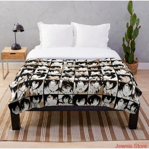 Dazai osamu collage manga color version Throw Blanket Super Soft Printing Family Car and Sofa Bed throws Summer Office Quilts
