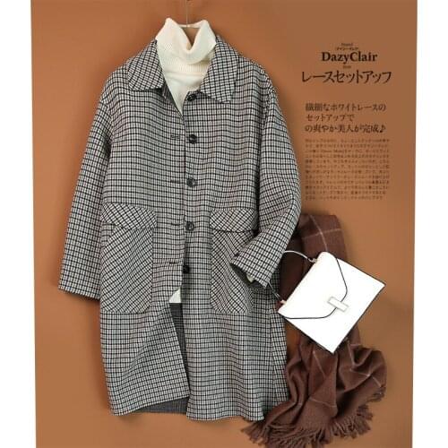 Handmade Double-sided Womens Clothing 2021 Autumn And Winter Woolen Coat Female Temperament Literary New Style