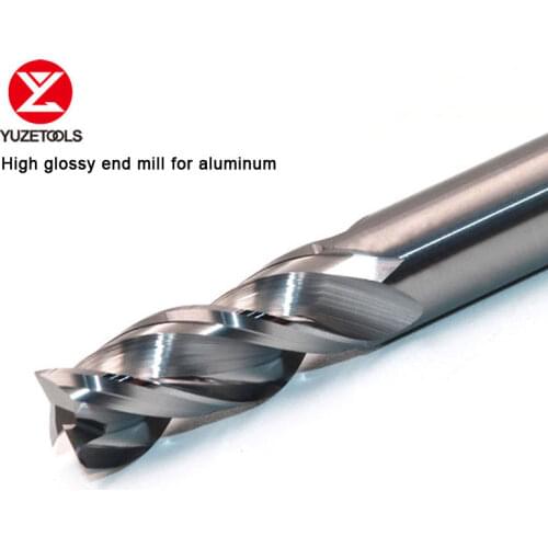 YUZETOOLS HRC55 Endmill cutter for strong aluminum 3 Flute Cutting Aluminium Copper Processing