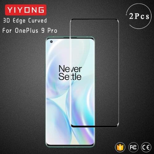 YIYONG 3D Edge Curved Glass For One Plus OnePlus 9 8 Pro Tempered Glass Screen Protector For One Plus 9 9R 8T 9D Full Glue Glass