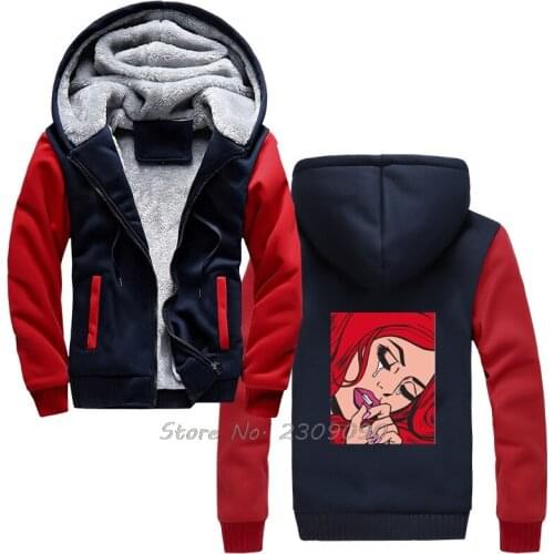 Red Hair Crying Comic Girl Hoodie Fashion Women Casual Hoodies Men Winter Keep Warm Thicken Sweatshirts Harajuku Streetwear
