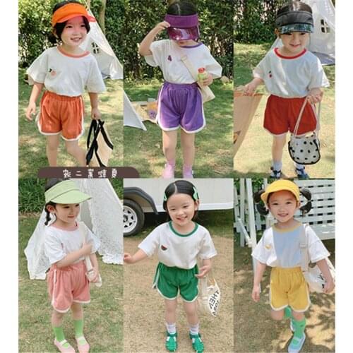 Girl Boy Summer Clothing Set 2019 Infant Kids Embroidery Tees Shirts +Shorts 2pcs Casual Suits For Child Clothes