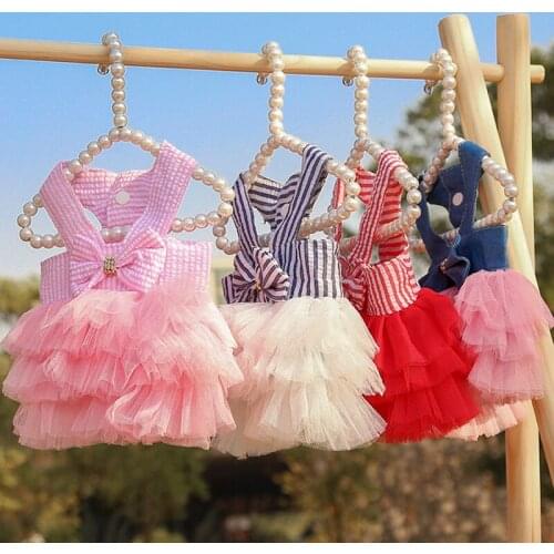 Summer Sweety Princess for Dog Dress Costume Sling Sweetly Princess Dress Pet Clothes Teddy Party Birthday Decor Bow Knot Dress