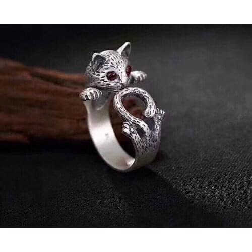 Personality Exaggerated Gothic Cat Rings For Women Charm Engagement Jewelry Girls Open Finger Knuckle Rings