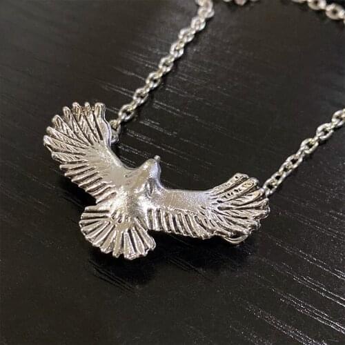 Fashion wings ferocious eagle metal pendant necklace birds animal charm mens hiphop Clavicle Chain necklaces