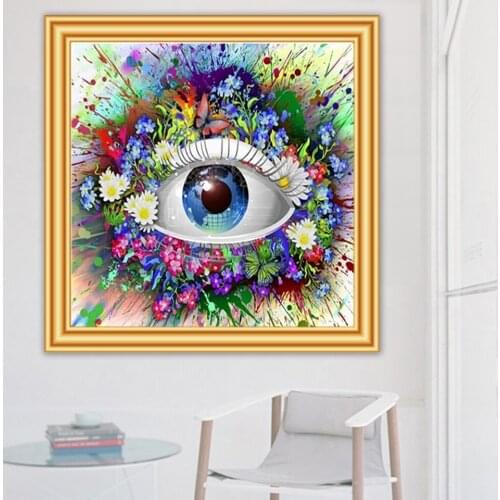 5D Diy Diamond Painting Eye Butterfly Cross Stitch Kits Full Drill Square Embroidery Mosaic Flowers Art Picture of Rhinestones