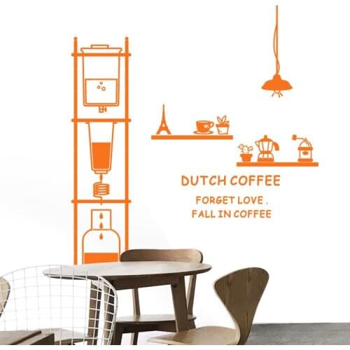 Coffee Shop Sticker Bean Milk tea Decal Cafe Cup Vinyl Art Wall Decals Decor Mural Decoration Break Coffee Glass Decals CA1009