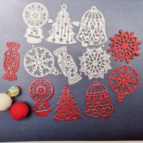 New Metal Cutting Dies Scrapbooking Christmas Bell Candy DIY Album Paper Card Craft Embossing Stencil 130*117mm
