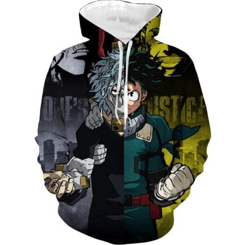New My Hero Academia Midoriya Izuku Hoodies Jackets Cosplay 3D printed My Hero Academia Todoroki Shoto Hoodies Sweatshirts