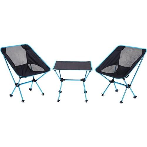 New outdoors Lightweight Folding Moon Shape aluminum 1 table + 2chairs Portable barbecue multi-purpose table and chair 3pcs/set