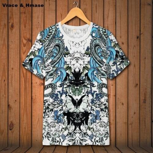 Chinese style creative 3D printing oversized fashion short-sleeved t shirt Summer 2018 hollow soft comfortable t shirt men S-6XL