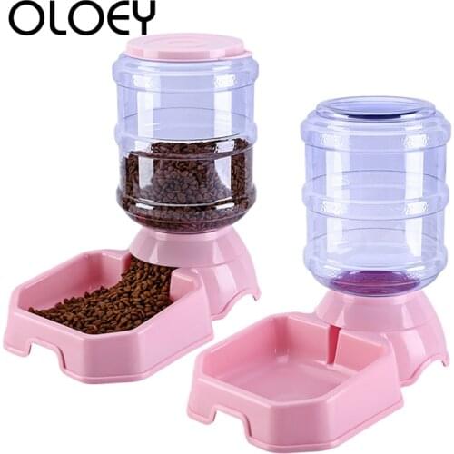 Original 3.8L Cat Dog Automatic Feeder Drinkers 2 in 1 Use Pet Food Water Bowl For Pet Dog Cat Feeding Drinking Supplies