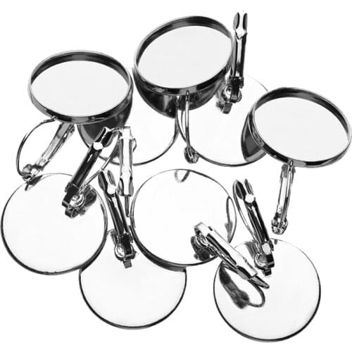 10pcs/Lot Copper Planting RH 8/1012/14/16/18/20/25mm Base Blank Earrings Cuff Tray Bezel Clip For Jewelry Accessory