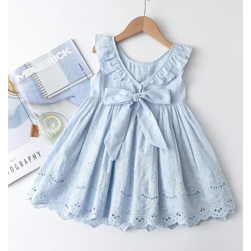 Girl Dress Summer Cotton Children Clothing Sleeveless Toddler Princess Kids Dresses for Girls Clothes Embroidery Vestido