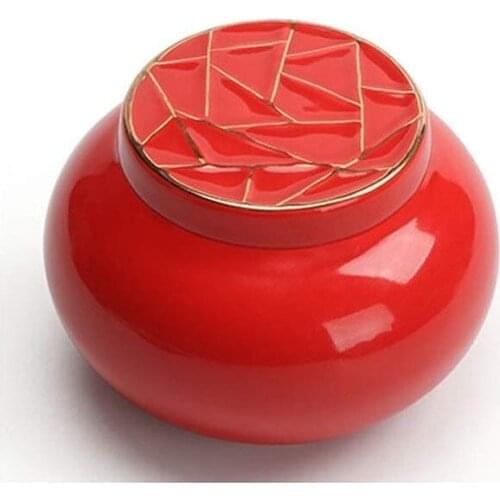 Adult Funeral Urn Ceramics Moisture Proof Handcrafted Cremation Urns for A Small Amount Human Ashes Four Colors