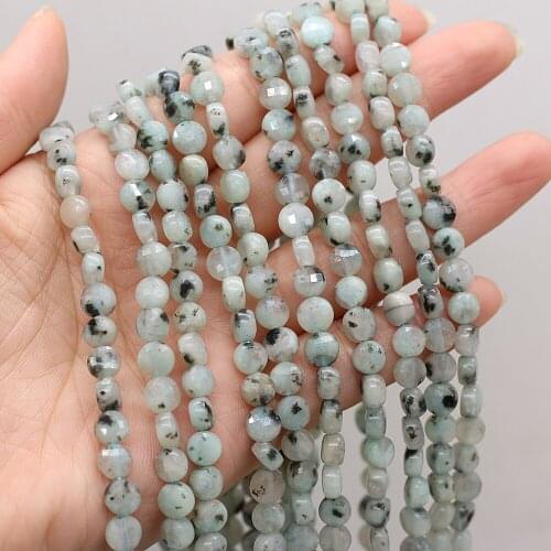 Hot Sale Natural Stone Semi-precious Stones Oblate Faceted Beaded Tianshan Blue for DIY Necklace Bracelet Making Jewelry 6mm
