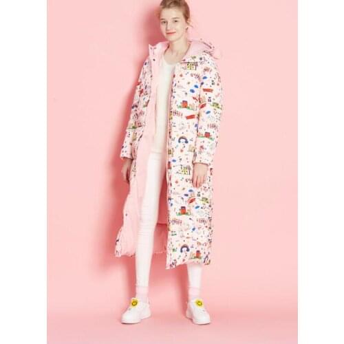 Cartoon Down Coat X-Long Down Jacket Hooded Winter Women Coat Custom Made Any Size