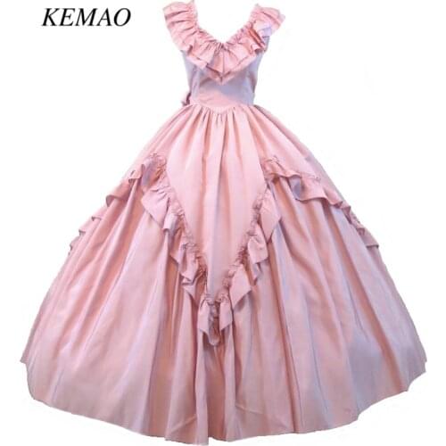 Dusty Pink Ball Gown Civil war costume renaissance dress satin dress