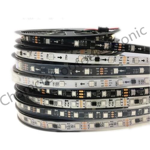 DC12V WS2811 5050 SMD RGB Strip Addressable 30/60leds/m Led Pixels External 1 ic control 3 Leds 5m/roll waterproof IP67/IP30
