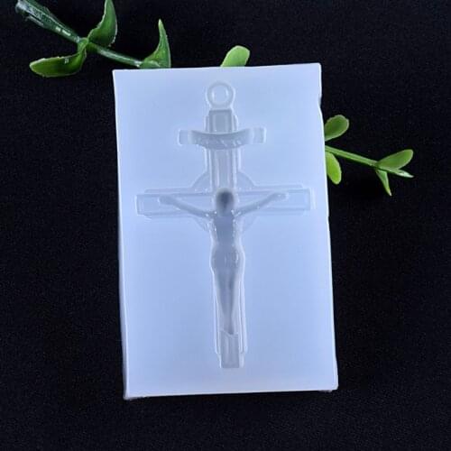 Silicone Mold Exquisite Vintage Cross Jesus Mirror DIY Jewelry Making Tools Epoxy Resin Molds Crystal Handmade Cake Fondant