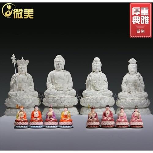 Thick white porcelain painted statues of western law, like sam sam Saha like Dehua ceramics decoration