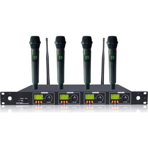 U4-OK-2H-B PRO 4 HANDHELD WIRELESS DJ&KARAOKE MICROPHONE MIC SYSTEM