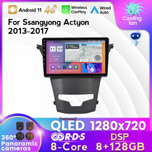 MEKEDE 1280x720 4G LTE 6G+128G Android 10.0 Car Multimedia Player For Ssangyong new Actyon 2014-2017 Car DVD GPS Navigation