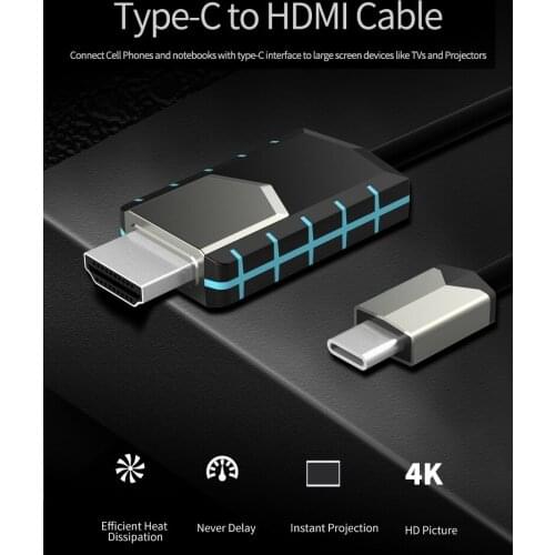 USB C to HDMI 4K 3D Cable adapter Type C HDMI Thunderbolt 3 for huawei mate 20 p20 MacBook pro 2018 pro galaxy S9 S9+ S8+ S8