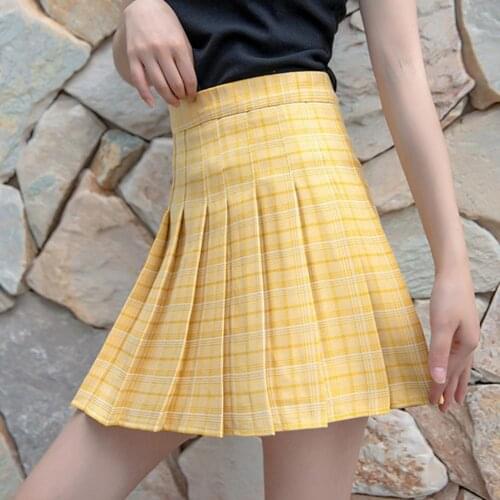 Women Pleated Skirt High Waist Solid Color Korean Style Fashion Women A Line Skirt for Women Womens Clothing 2021