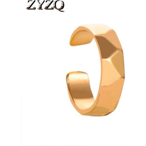 ZYZQ Trendy No-Piercing Earring Clip Fashion Decoration Personality Accessories Golden Color Silver Plated Women Earrings Hot
