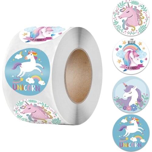 100-500pcs Children Stickers Cute Anime Unicorn Mermaid Animal Stickers Reward Stationery Stickers Gift School Teacher Supplies