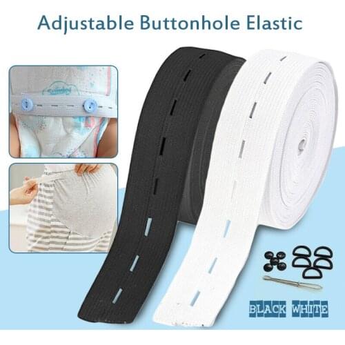 30 Meters 15/20MM DIY Sewing Accessories Button Hole Knit Elastic Band Ribbon Tape White/Black Wire Webbing Costura Mascarillas