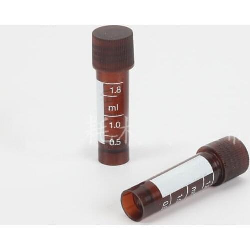 500pcs/lot 1.8ml PP Cryotube Brown Protected from Light with Scale Laboratory dedicated Cryovial Vials Free Shipping