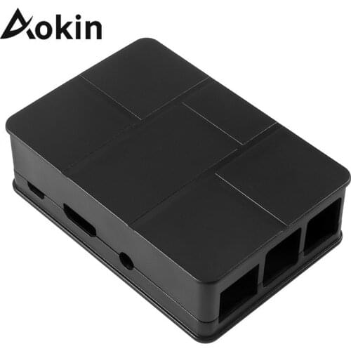 Aokin for Raspberry Pi 3 Model B ABS Case Black Professional ABS Plastic Box For Raspberry Pi 3 Model B+ with Heat Sink