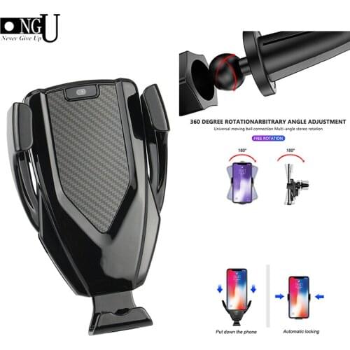 Automatic Gravity Qi Wireless Car Charger Mount For IPhone 11 XS XR X 8 10W Fast Charging Phone Holder for Huawei for SamsungS10