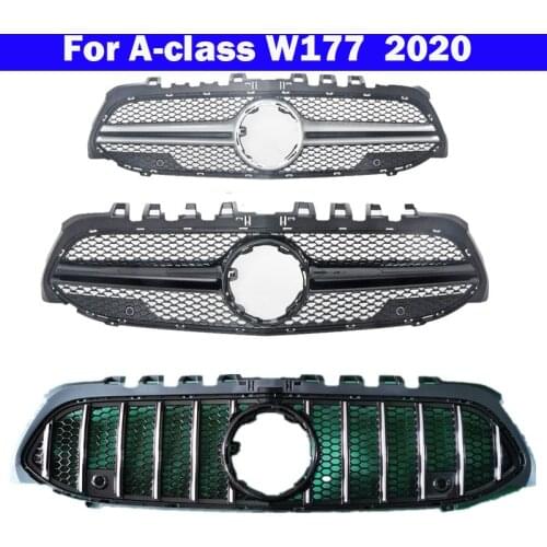 Car Styling Center Grill For Mercedes-Benz A-class W177 2020 AMG GT Style Bumper Vertical Bar ABS Middle Grille